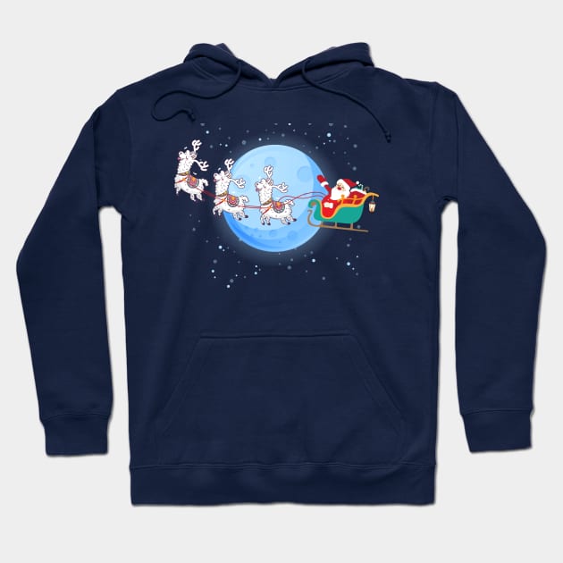 Santa Claus Riding Llama Hoodie by Skylane